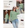 imageATHMILE Womens Long Sleeve Shirts Basic Tee Fall Trendy Spring Top Business Casual Beach Vacation Workout 2026 FashionLight Green