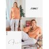 imageATHMILE Womens Long Sleeve Shirts Basic Tee Fall Trendy Spring Top Business Casual Beach Vacation Workout 2026 FashionLight Orange