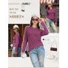 imageATHMILE Womens Long Sleeve Shirts Basic Tee Fall Trendy Spring Top Business Casual Beach Vacation Workout 2026 FashionPurple Red