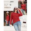 imageATHMILE Womens Long Sleeve Shirts Basic Tee Fall Trendy Spring Top Business Casual Beach Vacation Workout 2026 FashionRed