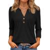 imageATHMILE Long Sleeve Shirts for Women 2026 Fall Outfits Henley Dressy Casual Tops Trendy Blouses Cute TShirts Fashion ClothesHalfblack