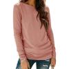 imageATHMILE Womens Long Sleeve Shirts Basic Tee Fall Trendy Spring Top Business Casual Beach Vacation Workout 2026 FashionPink