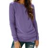 imageATHMILE Womens Long Sleeve Shirts Basic Tee Fall Trendy Spring Top Business Casual Beach Vacation Workout 2026 FashionPurple