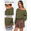 imageATHMILE Womens Off the Shoulder Sweatshirt Crop Top Long Sleeve Pullover Comfy Sexy Y2K Casual Fall Outfits 2026Army Green