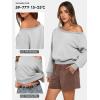 imageATHMILE Womens Off the Shoulder Sweatshirt Crop Top Long Sleeve Pullover Comfy Sexy Y2K Casual Fall Outfits 2026Gray