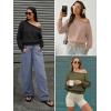 imageATHMILE Womens Off the Shoulder Sweatshirt Crop Top Long Sleeve Pullover Comfy Sexy Y2K Casual Fall Outfits 2026White