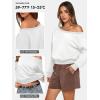 imageATHMILE Womens Off the Shoulder Sweatshirt Crop Top Long Sleeve Pullover Comfy Sexy Y2K Casual Fall Outfits 2026White
