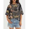 imageATHMILE Womens Oversized T Shirts Casual Tee Workout Tops Gym Clothes Summer Loose Fit Short Sleeve Graphics Basic Y2K 2026Camo Brown