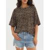 imageATHMILE Womens Oversized T Shirts Casual Tee Workout Tops Gym Clothes Summer Loose Fit Short Sleeve Graphics Basic Y2K 2026Leopard