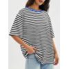imageATHMILE Womens Oversized T Shirts Casual Tee Workout Tops Gym Clothes Summer Loose Fit Short Sleeve Graphics Basic Y2K 2026Striped Black  White