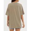imageATHMILE Womens Oversized T Shirts Casual Tee Workout Tops Gym Clothes Summer Loose Fit Short Sleeve Graphics Basic Y2K 2026Sunflower Print Khaki
