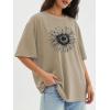 imageATHMILE Womens Oversized T Shirts Casual Tee Workout Tops Gym Clothes Summer Loose Fit Short Sleeve Graphics Basic Y2K 2026Sunflower Print Khaki