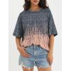 imageATHMILE Womens Oversized T Shirts Casual Tee Workout Tops Gym Clothes Summer Loose Fit Short Sleeve Graphics Basic Y2K 2026Tiedye Coral