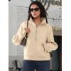imageATHMILE Womens Sweatshirts Half Zip Cropped Pullover Fleece Quarter Zipper Hoodies 2026 Fall Fashion Outfits ClothesApricot