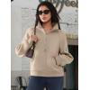 imageATHMILE Womens Sweatshirts Half Zip Cropped Pullover Fleece Quarter Zipper Hoodies 2026 Fall Fashion Outfits ClothesCoffeegrey