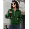 imageATHMILE Womens Sweatshirts Half Zip Cropped Pullover Fleece Quarter Zipper Hoodies 2026 Fall Fashion Outfits ClothesDarkgreen