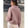 imageATHMILE Womens Sweatshirts Half Zip Cropped Pullover Fleece Quarter Zipper Hoodies 2026 Fall Fashion Outfits ClothesDarkpink