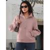 imageATHMILE Womens Sweatshirts Half Zip Cropped Pullover Fleece Quarter Zipper Hoodies 2026 Fall Fashion Outfits ClothesDarkpink