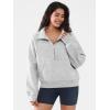 imageATHMILE Womens Sweatshirts Half Zip Cropped Pullover Fleece Quarter Zipper Hoodies 2026 Fall Fashion Outfits ClothesGrey