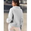 imageATHMILE Womens Sweatshirts Half Zip Cropped Pullover Fleece Quarter Zipper Hoodies 2026 Fall Fashion Outfits ClothesGrey