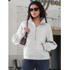 imageATHMILE Womens Sweatshirts Half Zip Cropped Pullover Fleece Quarter Zipper Hoodies 2026 Fall Fashion Outfits ClothesGrey