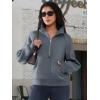 imageATHMILE Womens Sweatshirts Half Zip Cropped Pullover Fleece Quarter Zipper Hoodies 2026 Fall Fashion Outfits ClothesGreyblue