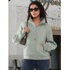 imageATHMILE Womens Sweatshirts Half Zip Cropped Pullover Fleece Quarter Zipper Hoodies 2026 Fall Fashion Outfits ClothesGreygreen