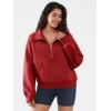 imageATHMILE Womens Sweatshirts Half Zip Cropped Pullover Fleece Quarter Zipper Hoodies 2026 Fall Fashion Outfits ClothesRed