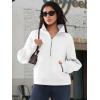 imageATHMILE Womens Sweatshirts Half Zip Cropped Pullover Fleece Quarter Zipper Hoodies 2026 Fall Fashion Outfits ClothesWhite