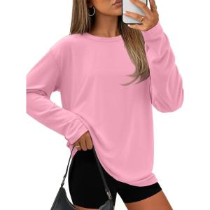 imageATHMILE Womens Oversized T Shirts Casual Tee Workout Tops Gym Clothes Summer Loose Fit Short Sleeve Graphics Basic Y2K 2026Zpink