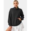 imageATHMILE Fleece Sweatshirt for Women Oversized Sweatshirts with Pockets Turtleneck Pullover Fashion Outfits Clothes 2026Black