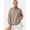 imageATHMILE Fleece Sweatshirt for Women Oversized Sweatshirts with Pockets Turtleneck Pullover Fashion Outfits Clothes 2026Coffeegrey