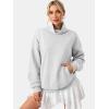 imageATHMILE Fleece Sweatshirt for Women Oversized Sweatshirts with Pockets Turtleneck Pullover Fashion Outfits Clothes 2026Gray
