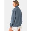 imageATHMILE Fleece Sweatshirt for Women Oversized Sweatshirts with Pockets Turtleneck Pullover Fashion Outfits Clothes 2026Gray Blue