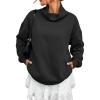 imageATHMILE Fleece Sweatshirt for Women Oversized Sweatshirts with Pockets Turtleneck Pullover Fashion Outfits Clothes 2026Black