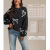 imageATHMILE Fall Sweaters for Women 2026 Fashion Cute Bow Knit Pullover Trendy Long Sleeve Oversized Sweater Winter ClothingBlack