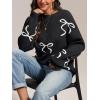 imageATHMILE Fall Sweaters for Women 2026 Fashion Cute Bow Knit Pullover Trendy Long Sleeve Oversized Sweater Winter ClothingBlack