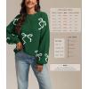 imageATHMILE Fall Sweaters for Women 2026 Fashion Cute Bow Knit Pullover Trendy Long Sleeve Oversized Sweater Winter ClothingGreen
