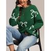 imageATHMILE Fall Sweaters for Women 2026 Fashion Cute Bow Knit Pullover Trendy Long Sleeve Oversized Sweater Winter ClothingGreen