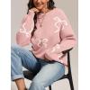 imageATHMILE Fall Sweaters for Women 2026 Fashion Cute Bow Knit Pullover Trendy Long Sleeve Oversized Sweater Winter ClothingPink