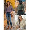 imageATHMILE Sweaters for Women Fashion Fall Outfits Long Sleeve Tops Pullover V Neck Casual Loose Sweatshirt