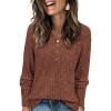 imageATHMILE Sweaters for Women Fashion Fall Outfits Long Sleeve Tops Pullover V Neck Casual Loose Sweatshirt