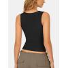 imageATHMILE Tank Tops for Women Square Neck Sleeveless DoubleLayer Tank Tops Basic Tight T ShirtsBlack