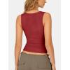 imageATHMILE Tank Tops for Women Square Neck Sleeveless DoubleLayer Tank Tops Basic Tight T ShirtsRed
