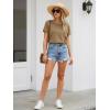 imageATHMILE Womens Boat Neck Tops Fashion Short Sleeve Scoop Neck Tees for Women Trendy Casual Shirts Summer Beach Outfits 2026Coffee