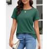 imageATHMILE Womens Boat Neck Tops Fashion Short Sleeve Scoop Neck Tees for Women Trendy Casual Shirts Summer Beach Outfits 2026Green