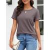 imageATHMILE Womens Boat Neck Tops Fashion Short Sleeve Scoop Neck Tees for Women Trendy Casual Shirts Summer Beach Outfits 2026Greypurple