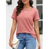 imageATHMILE Womens Boat Neck Tops Fashion Short Sleeve Scoop Neck Tees for Women Trendy Casual Shirts Summer Beach Outfits 2026Lightpink
