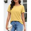 imageATHMILE Womens Boat Neck Tops Fashion Short Sleeve Scoop Neck Tees for Women Trendy Casual Shirts Summer Beach Outfits 2026Yellow