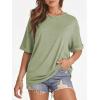 imageATHMILE Womens Oversized T Shirts Summer Tops Spring Casual Loose Fit Workout Short Sleeve 2026 Beach VacationArmy Green